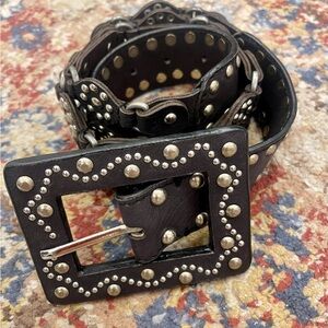 Free people Black Studded Belt with Silver studs! Sold Out!